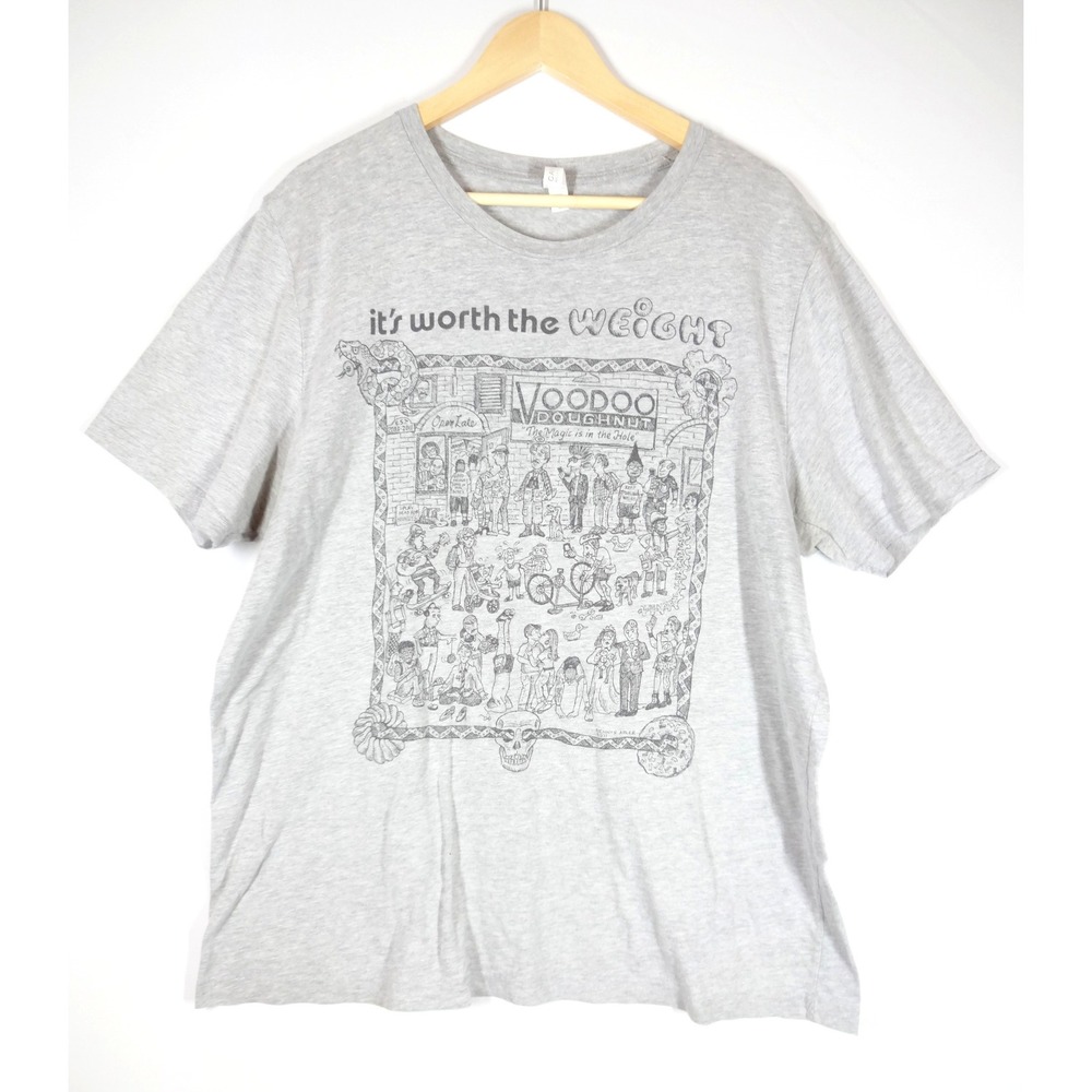 Voodoo Doughnut T-Shirt Mens XL Grey Graphic Portland Oregon Souvenir Novelty